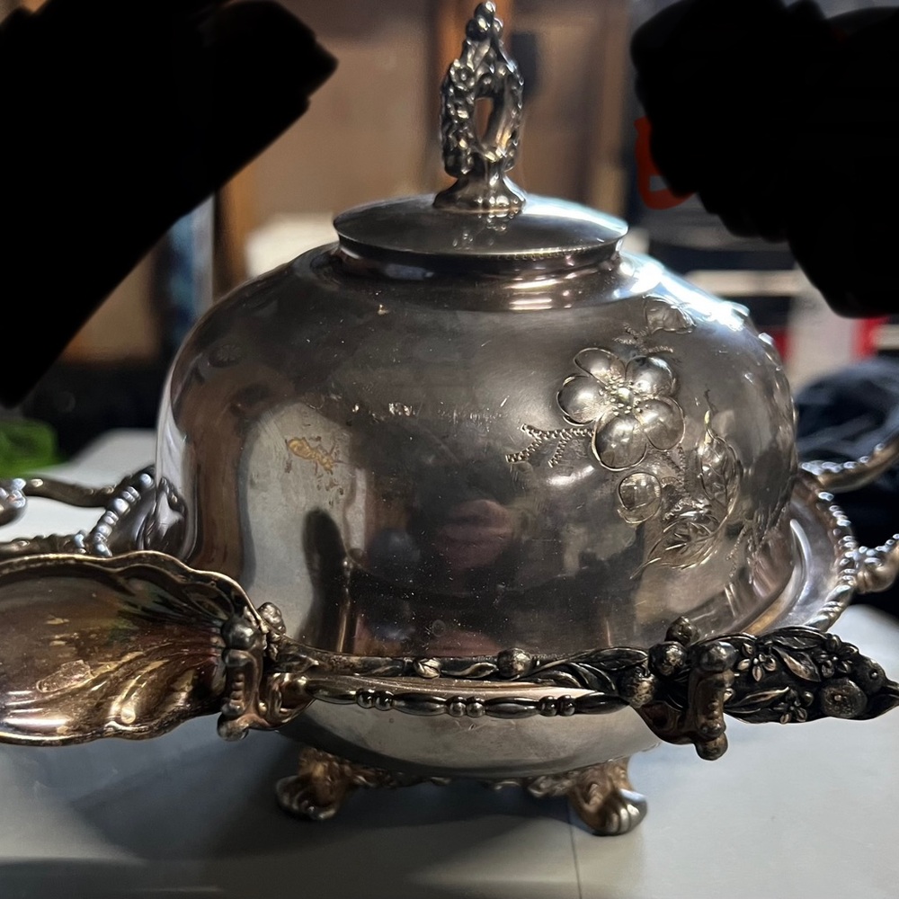 Elegant Silver Plated Tureen with Floral Design